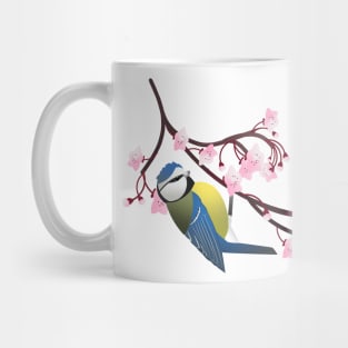 Blue tit and cherry blossom Mug